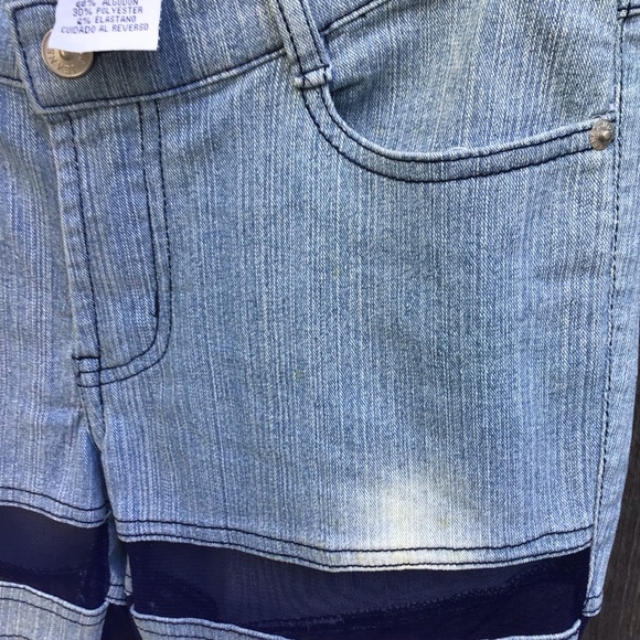 Vintage 90s Le more translucent blue flared denim jeans womens size 7 - Picture 5 of 11